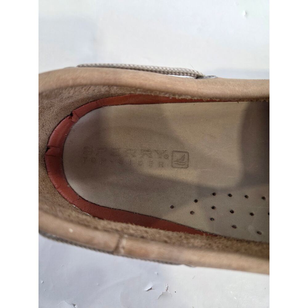 Sperry Top-Sider Two Tone Sz 15M  Leather Brown Tan Beige Boat Loafer Shoes - Picture 5 of 7